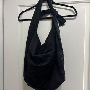 Pull and Bear satin purse black